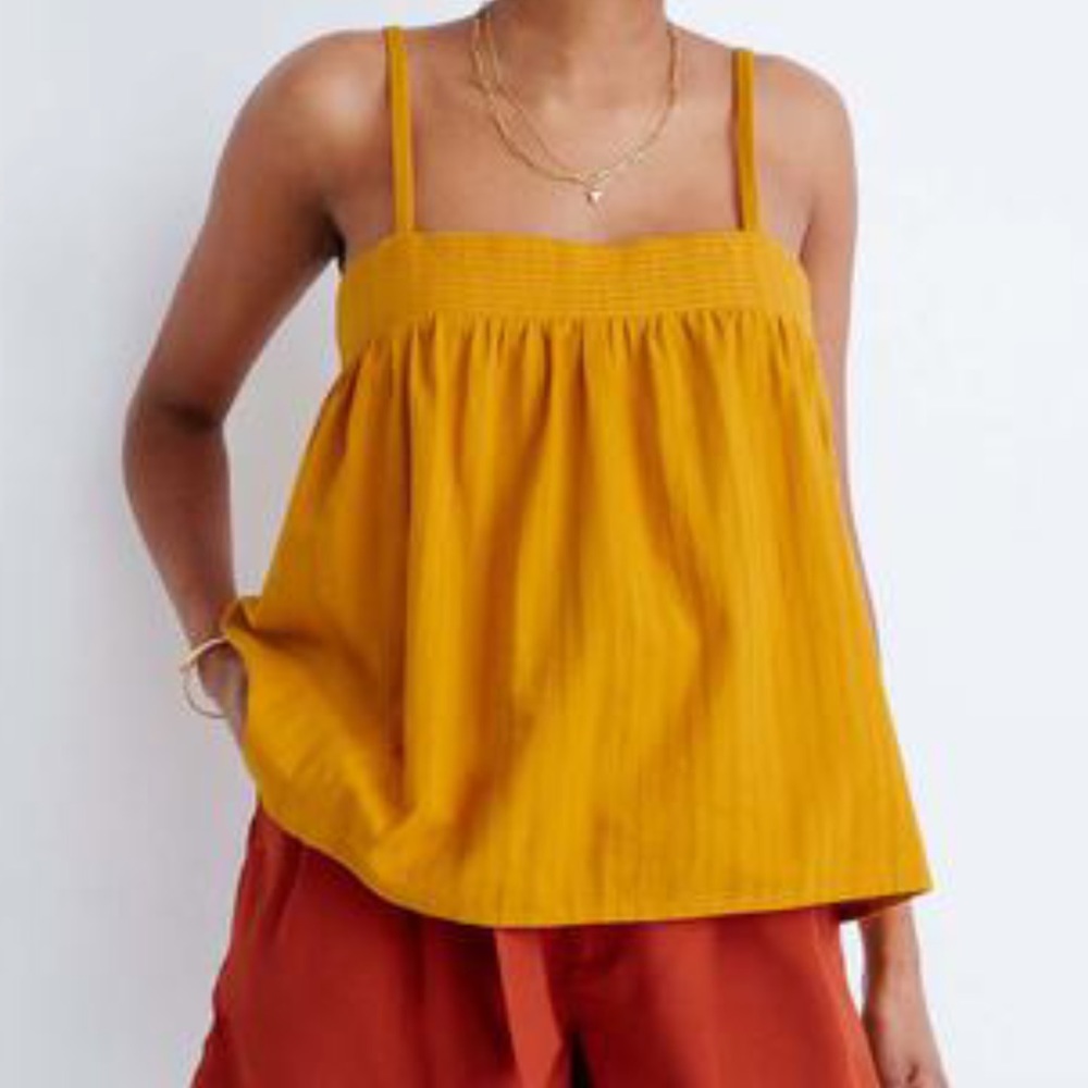 MADEWELL Stitched Swing Tank Textured Stripe NWT